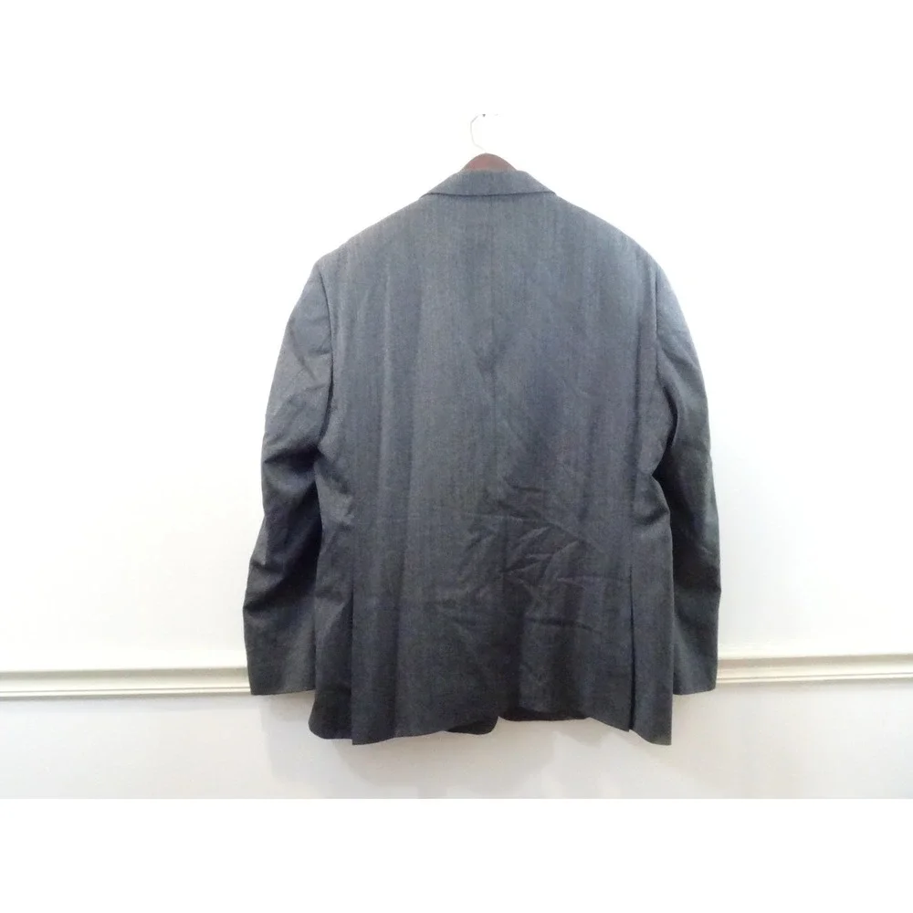 Jos A Bank Reserve Mens Grey Herringbone Blazer Two Button Sport Coat Size 46R